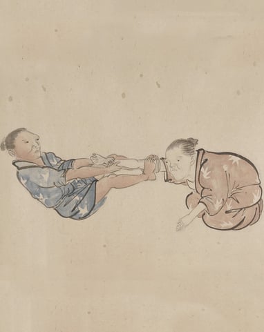 dessin d'un massage thaïlandais #Nuad Bo' Rarn