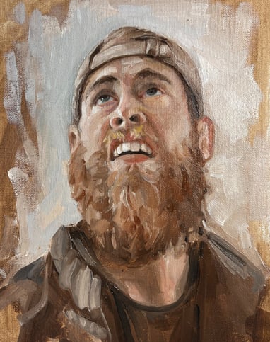 a painting of a man with a beard and a beard