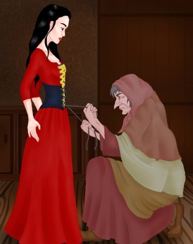Snow White with corset illustration