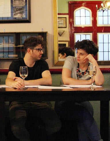 Members at an London Comedy Writers meeting