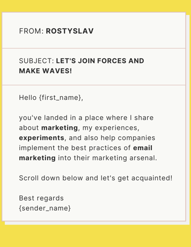 email template welcome series