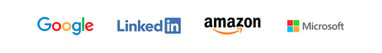 An image of Google, Linkedin, Amazon, and Microsoft logo