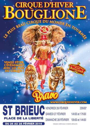 affiche Cirque d'Hiver Bouglione On Tour, spectacle Bravo
