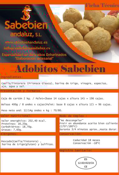 Adobitos Sabebien Andaluz, Cazón en Adobo Enharinado