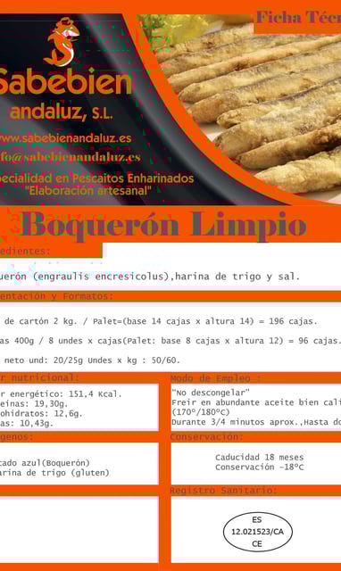 Boquerón Limpio Enharinado