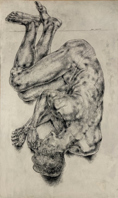 Skaiste Verdingyte, Charcoal pastel, paper, drawing, drawings, Lithuanian artist