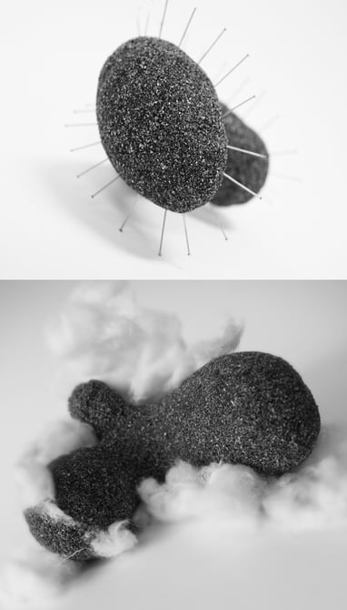 Sand and nails sculpture