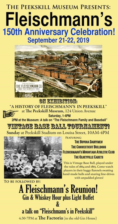 Peekskill Museum advertisement of the Fleischmann's 150th Reunion