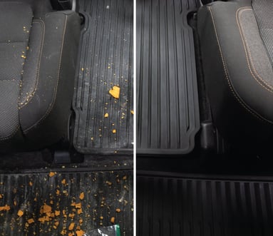 Interior Detailing Image “Deep interior car detailing with steam cleaning and vacuuming of seats"