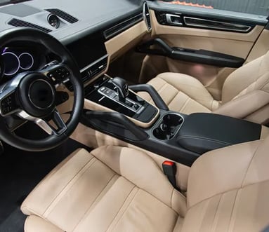 Interior Detailing Image “Deep interior car detailing with steam cleaning and vacuuming of seats"