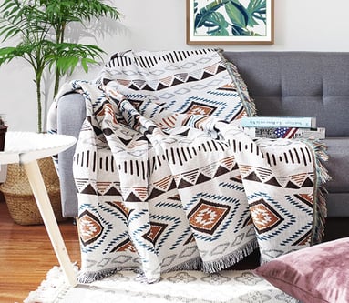 Warm Up Your Home with This Vibrant Aztec Throw Blanket