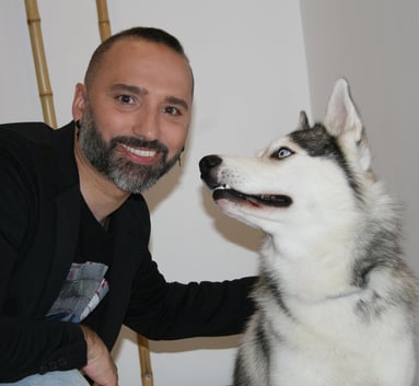 jose m aldasoro con su perro