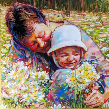 beautiful portrait painting memory painted for a client and patron as a memorial gift