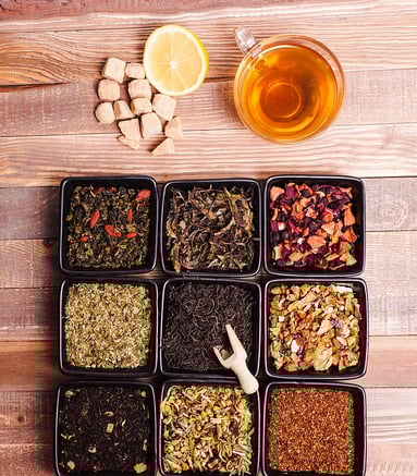 a variety of teas and herbal teas