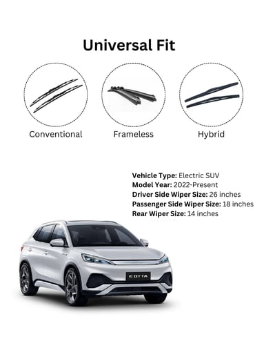 Prootto wiper blade designed for BYD Atto 3 electric SUV