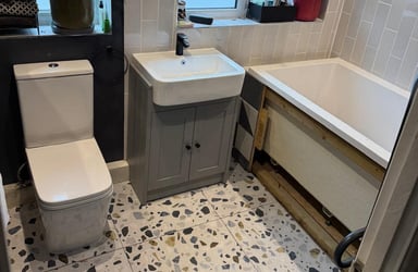 Bathroom fitting service carried out by AXM Plumbing Services in Worcester