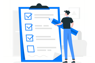 a man holding a clipboard with a checklist
