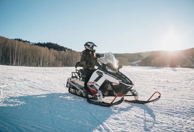 Fairbanks, AK - Snow machining in the sunshine is a blast