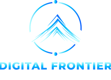 a mountaintopped logo for digital frontier