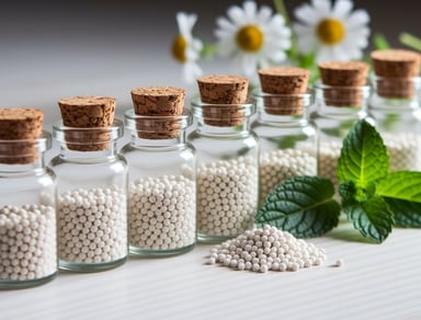 a group of bottles of white pills and a bunch of flowers