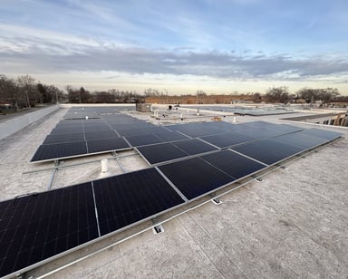 installed solar panels on roof