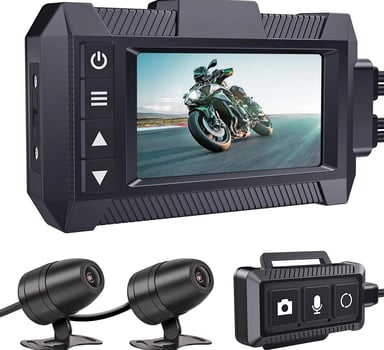 IXROAD Dashcam Moto, Camara Moto Grabadora Delantera y Trasera 1080P 