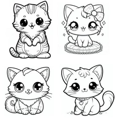 cute cats coloring pages montage