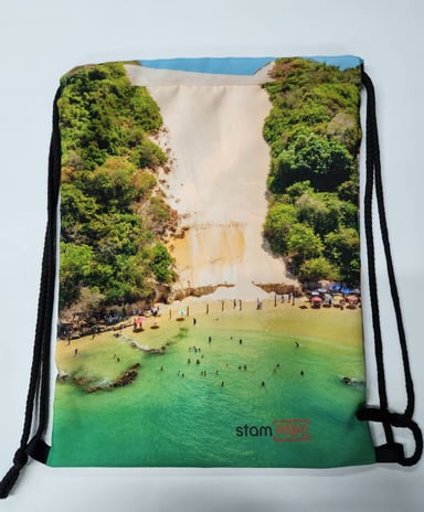 imagem de uma sacochila com o Morro do Careca - RN impressa