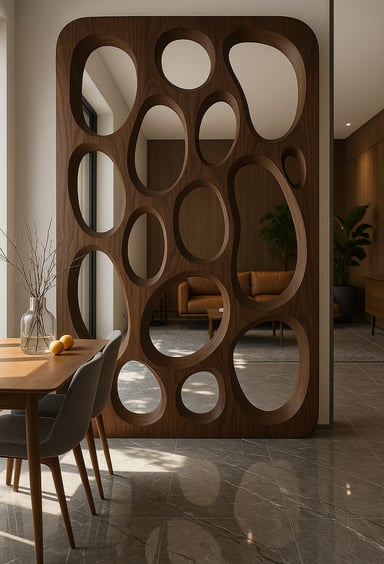 Cloison Bois Naturel exotique Design | Séparation d'Espaces Moderne
