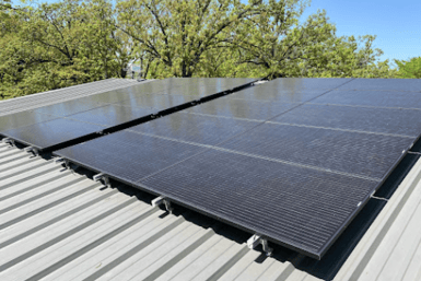 solar panels installed on a roof of a house