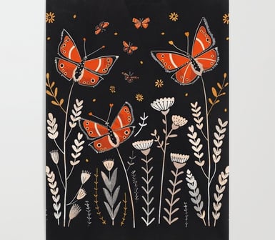 Butterfly Ballad: The Bohemian Garden’s Symphony Poster BY Mash Mash on Society6