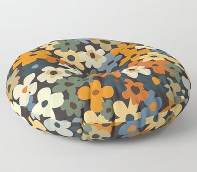 Vintage Floral Tapestry Floor Pillow BY Fresh Wave Lab on Society6