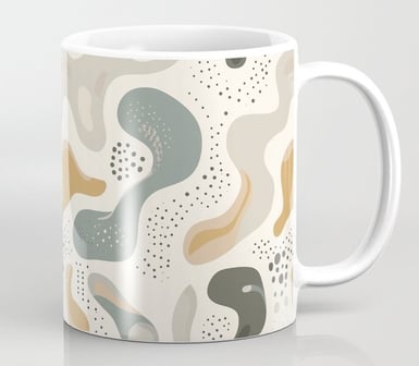 Calm Beige Green Pattern Coffee Mug