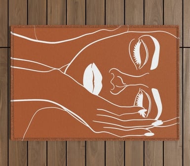 Bohemian Beauty Line Art Outdoor Rug
