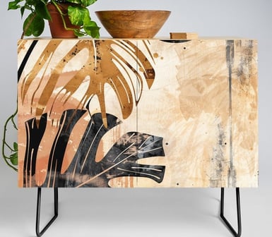 Tropical Abstract Art Credenza BY Fresh Wave Lab