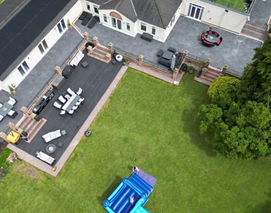 birdseye view of house