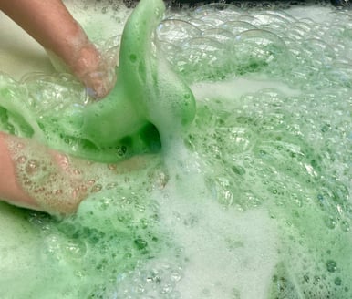 Which child doesn't like bubble foam?