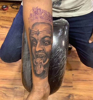 Realistic Ma Kali Tattoo by Dudo's Tattoos Hyderabad