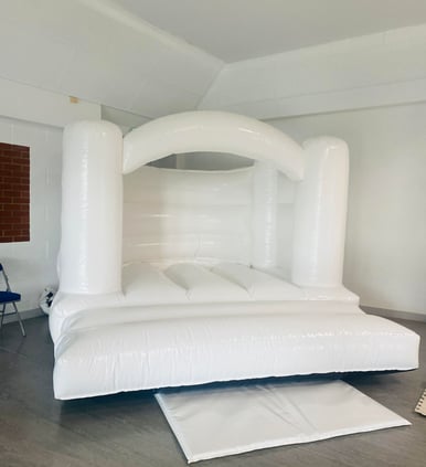White toddler bouncy castle for hire sussex , surrey & kent 