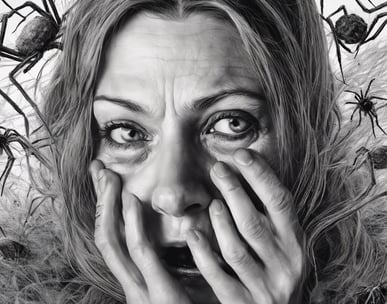 a woman with a phobia of spiders