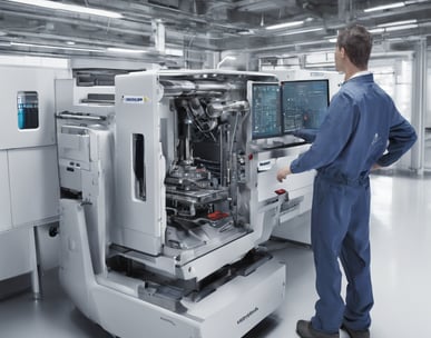 woman standing in front of the digital machine
