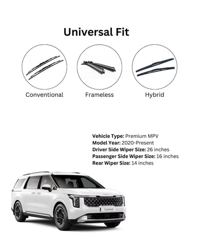 Graphite-coated wiper blade for Kia Carnival windshield