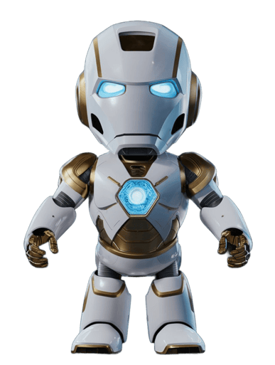 a robot that is wearing a suit and holding a light bulb