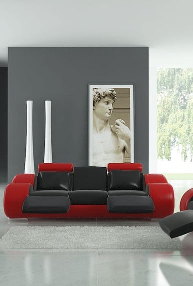 Red & black sofa by afsar sofa repair