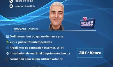 Dépannage informatique à domicile en Ardèche par PC07