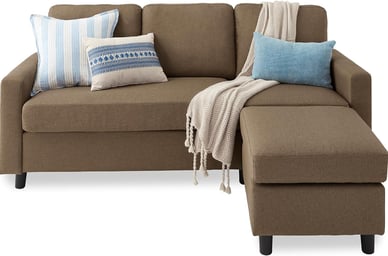 brown small sectional sofa