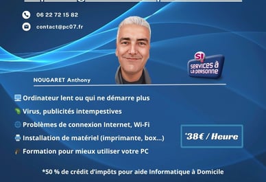 Dépannage informatique à domicile en Ardèche par PC07