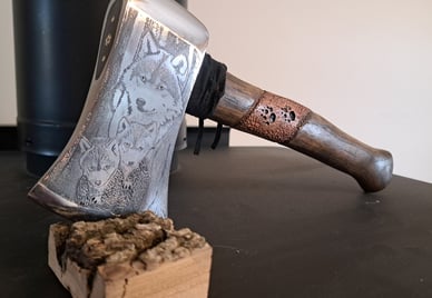 Artistic engraved Ax