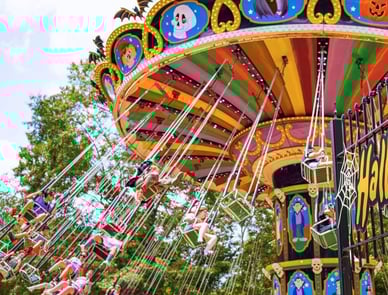a carnival ride at a carnival park