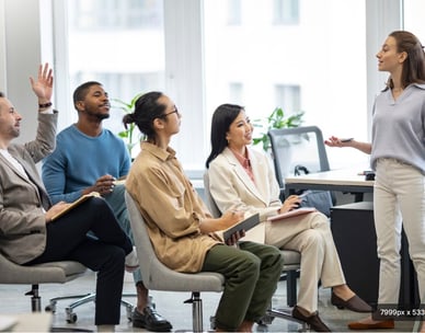 Equipe empresarial em treinamento corporativo 
